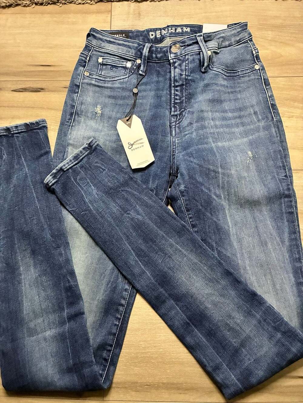 Denham Needle High Skinny Fit Free Move Blue Jeans NWT